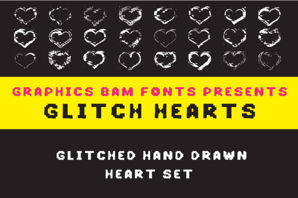 Glitch Hearts: A Bold Font for Creative Design
