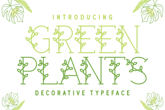 Green Plants Font for Creative Design
